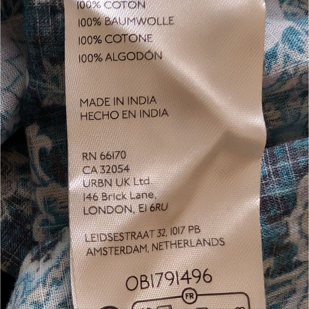 by Anthropologie Henley Peasant Blouse size Small Blue romantic comfy casual - Picture 6 of 9